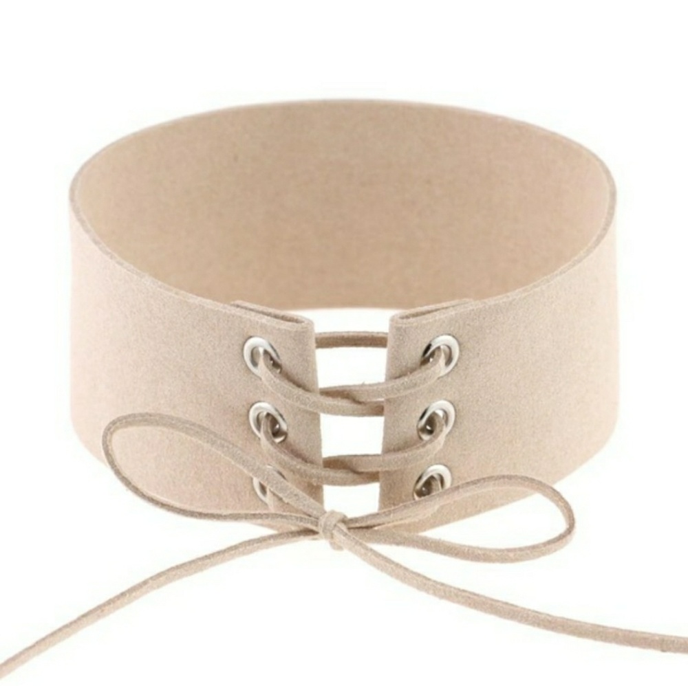 Tan leather tie choker BOGO FREE